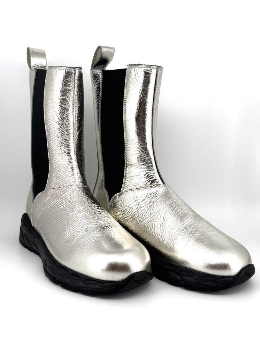 MCM Skywander Metallic Calfskin Boots 41EU (11W) Orig. $790.00 Full Inclusion